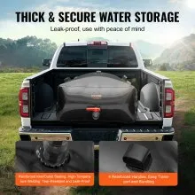 VEVOR Portable Water Storage Bladder 87 Gal PVC Collapsible Water Tank Black