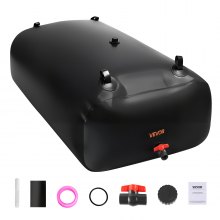 VEVOR Water Storage Bladder, 142.7 Gallon (540L) Water Storage Container Tank, 1000D PVC Large Capacity Soft Bag Bladder, Collapsible Portable for Garden Irrigation, Camping, RV, Emergency Use - Black