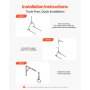 VEVOR Trapeze Bar for Bed Mobility 350LBS Capacity Bed Trapeze with 2 Wheels