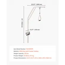 VEVOR Trapeze Bar for Bed Mobility 250LBS Bed Trapeze with Clamps & Metal Chain