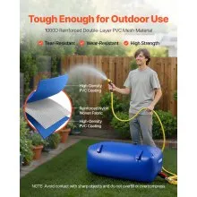 VEVOR Water Storage Bladder 30 Gallon Large Capacity Water Bag, Portable & Collapsible Soft Waters Container, Leakproof & Tear-Resistant PVC Emergency Waters Storage Tank for RV Truck & Outdoor Use