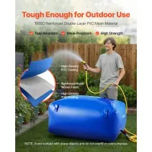VEVOR Water Storage Bladder 105.7 Gallon Large Capacity Water Bag, Portable & Collapsible Soft Waters Container, Leakproof & Tear-Resistant PVC Emergency Waters Storage Tank for RV Truck & Outdoor Use