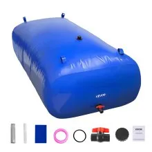 VEVOR Water Storage Bladder, 264 Gallon (1000L) Water Storage Container Tank, 1000D PVC Extra-Large Capacity Soft Bag Bladder, Foldable Portable for Garden Irrigation, Camping, RV, Fire Prevention
