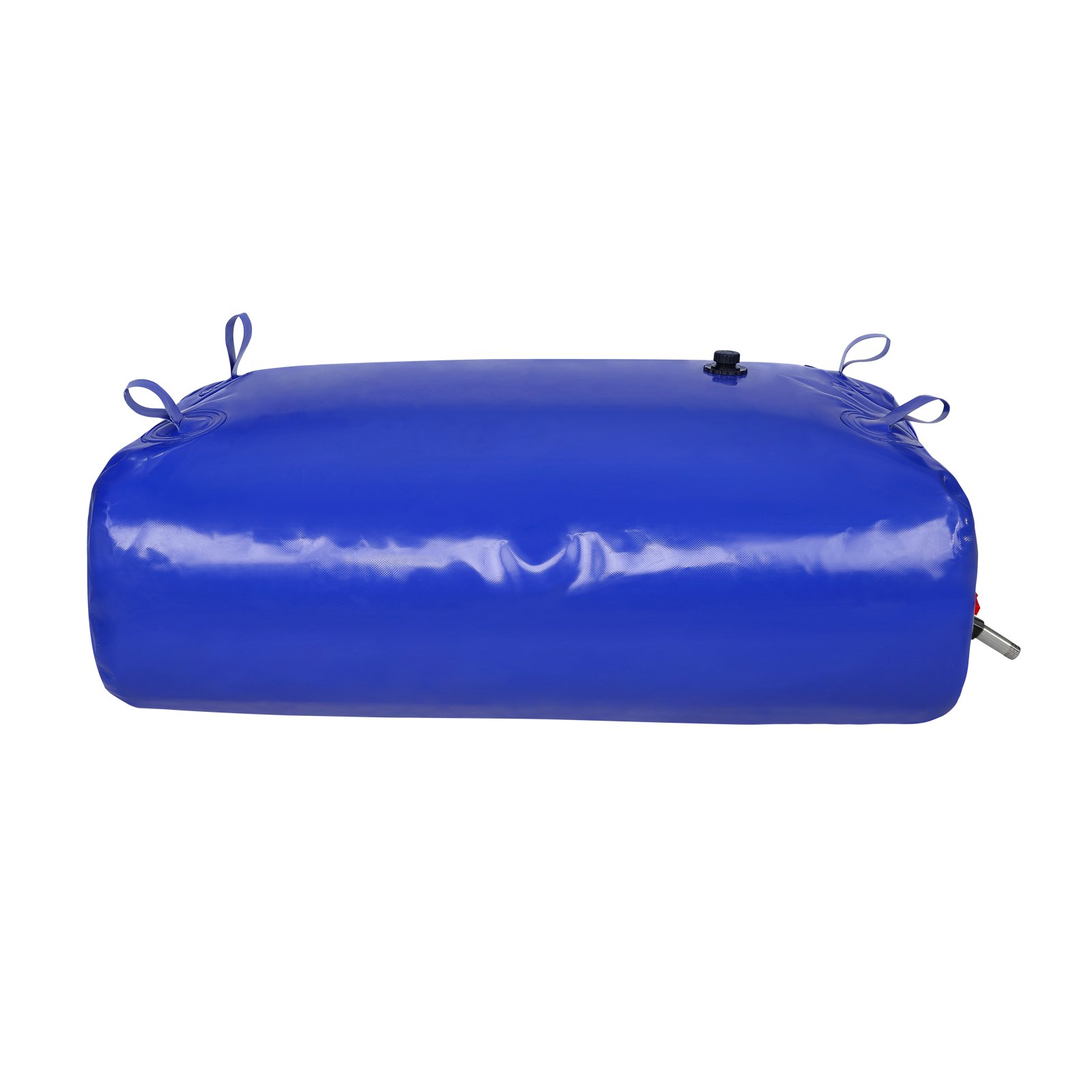 blue VEVOR water tank with handles on the sides and a spout.