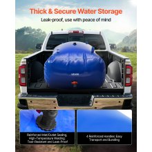 VEVOR Water Storage Bladder, 142.7 Gallon (540L) Water Storage Container Tank, 1000D PVC Large Capacity Soft Bag Bladder, Foldable Portable for Garden Irrigation, Camping, RV, Fire Prevention - Blue