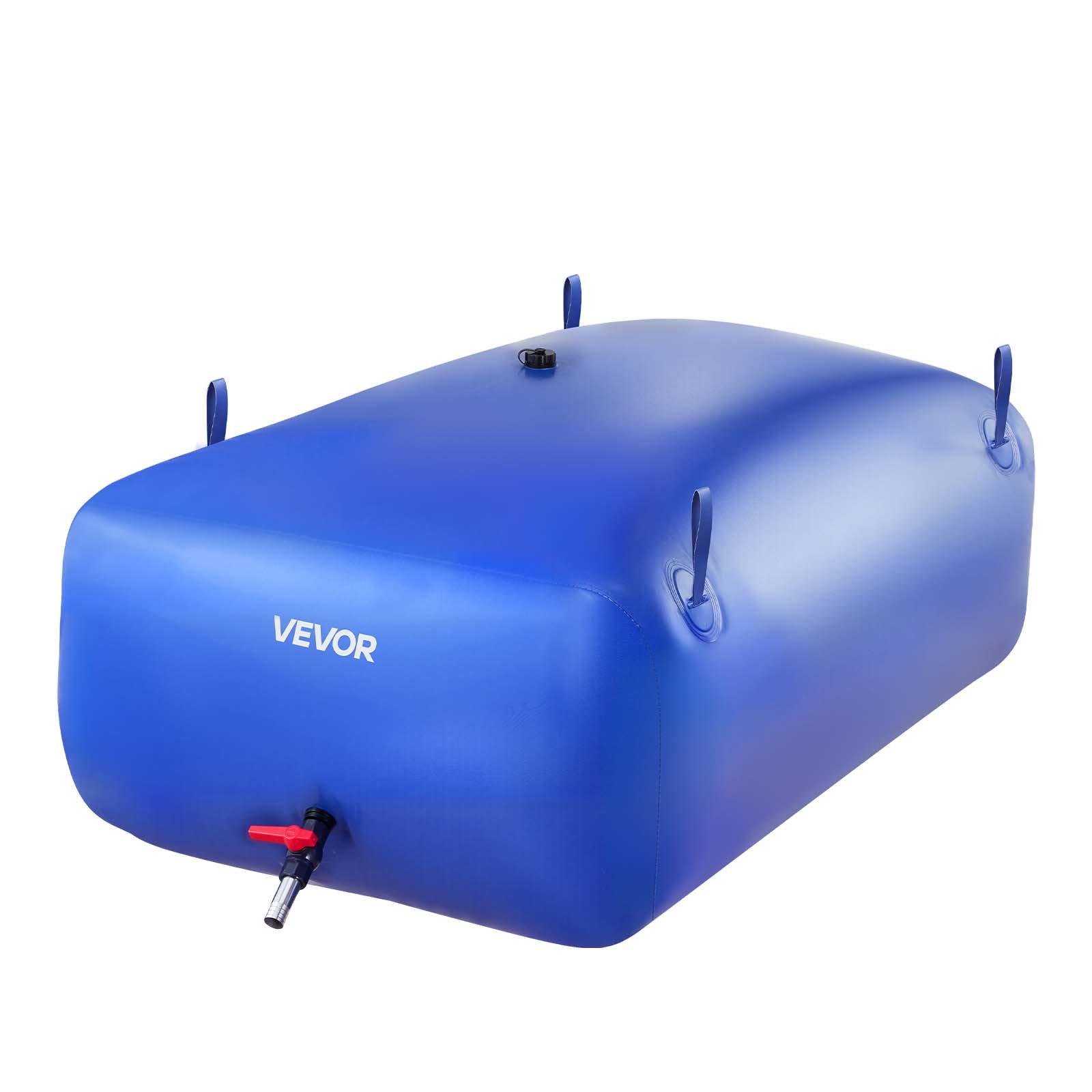 VEVOR Water Storage Bladder, 540L Portable & Collapsible Water Storage Bag, Wear-Resistant 1000D PVC Soft Waters Bag, Leakproof Camping Tank Containers for Garden Irrigation RV Emergency Use, Blue