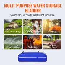 VEVOR Portable Water Storage Bladder 142.7 Gal 1000D PVC Collapsible Water Tank