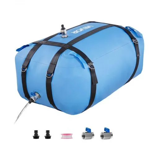 VEVOR Water Storage Bladder, 35 Gallon Large Capacity TPU Soft Water Bag, Portable & Collapsible Water Storage Containers, Leakproof & Wear-Resistant RV Waters Tank for Camping Irrigation Outdoor Use