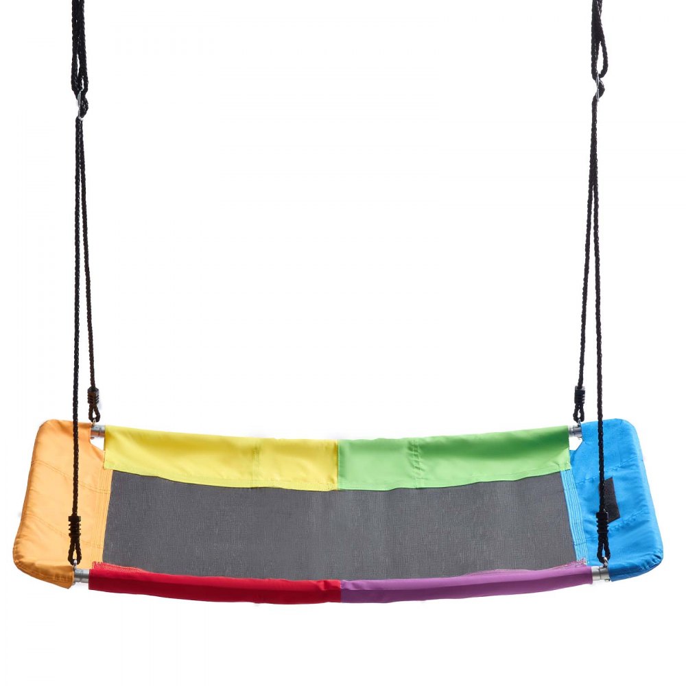 VEVOR Platform Tree Swing for Kids and Adults 317 kg 149 cm Giant Rectangle, for Backyard Outdoor & Indoor, 900D Oxford Fabric Swing Seat with 2 Hanging Straps, Adjustable Ropes and Curved Edge Design