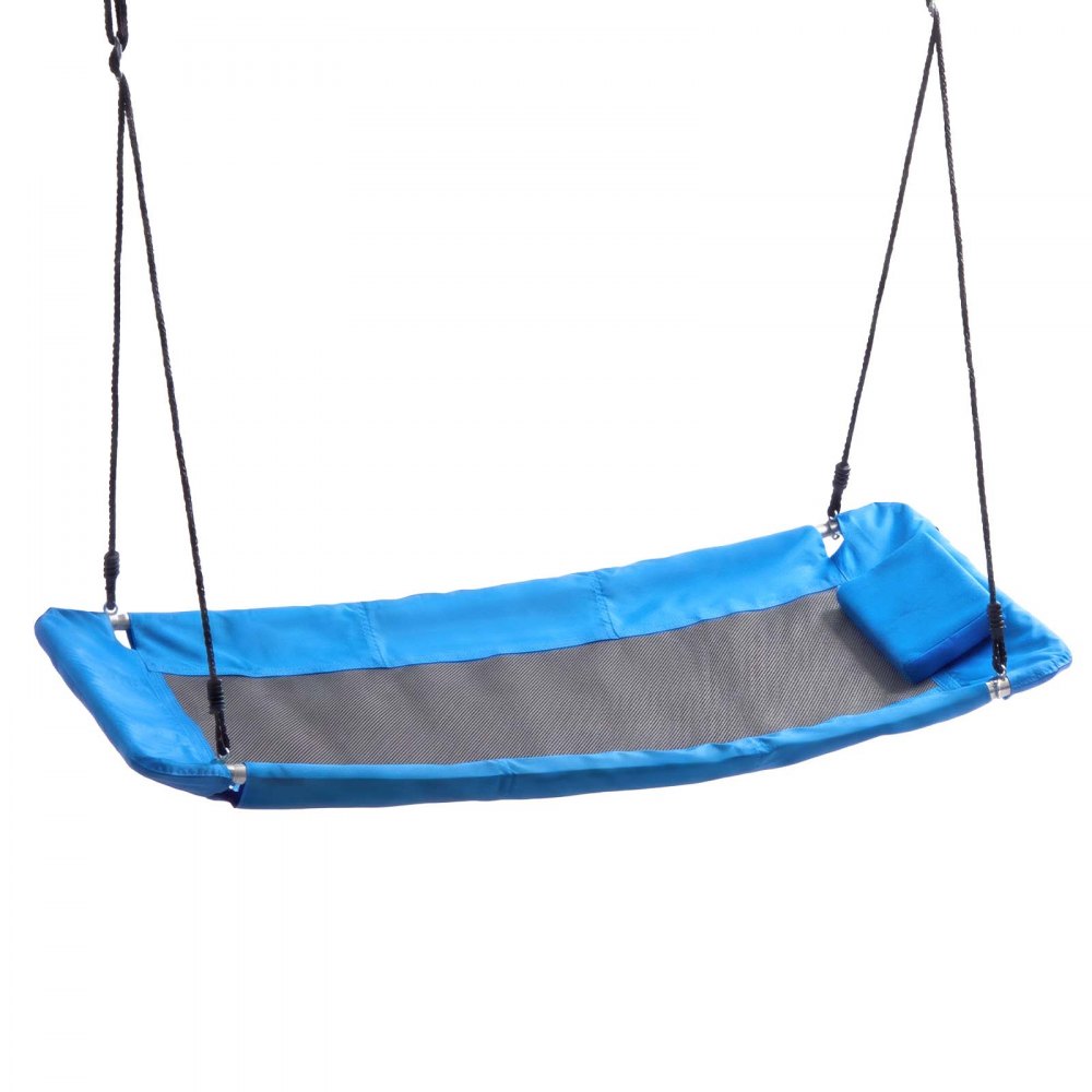 VEVOR Platform Tree Swing for Kids and Adults 317 kg 149 cm Rectangle Blue, for Backyard Outdoor & Indoor, 900D Oxford Fabric Giant Seat with 2 Hanging Straps, Adjustable Ropes and Curved Edge Design