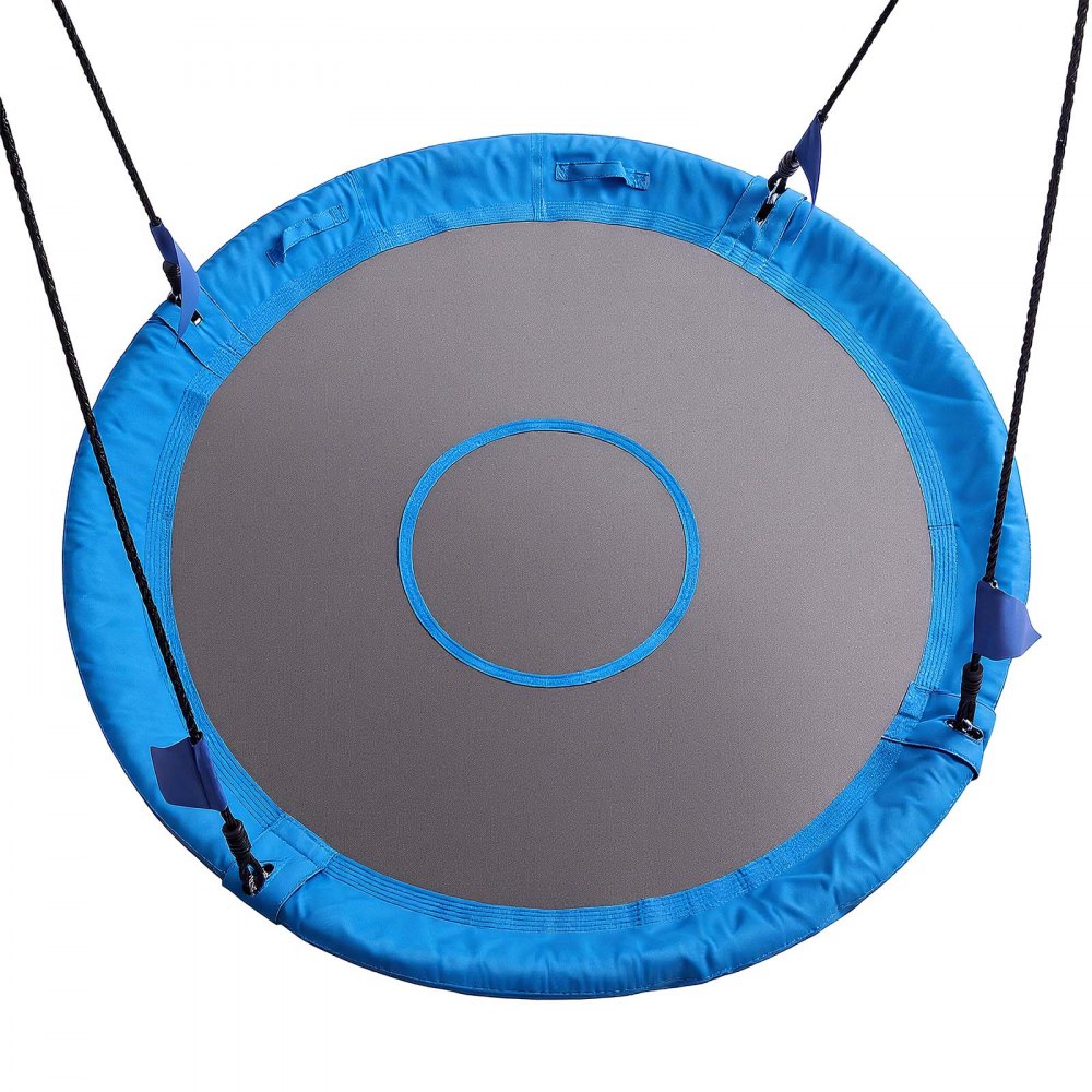 VEVOR Tree Swing 149 cm Saucer Swing for Kids Adults 317 kg Weight Capacity, for Backyard Outdoor & Indoor, 360° Rotation, 900D Oxford Fabric Round Seat with 2 Hanging Straps & Adjustable Ropes, Blue