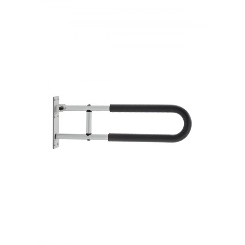VEVOR Toilet Safety Rail, 23.8 Inch U-Shaped Handicap Grab Bar, Foldable Senior Safety Pole, Flip Up Toilet Grab Bar with Anti-Slip Support Handle, 300 Lb Load Capacity for Elderly, Disabled, Pregnant