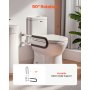 VEVOR Toilet Safety Rail, 23.8 Inch U-Shaped Handicap Grab Bar, Foldable Senior Safety Pole, Flip Up Toilet Grab Bar with Anti-Slip Support Handle, 300 Lb Load Capacity for Elderly, Disabled, Pregnant