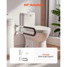 VEVOR Folding Toilet Safety Rail 23.8 In 300 Lbs Load Capacity Handicap Grab Bar