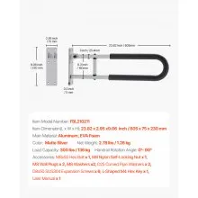 VEVOR Folding Toilet Safety Rail 23.8 In 300 Lbs Load Capacity Handicap Grab Bar