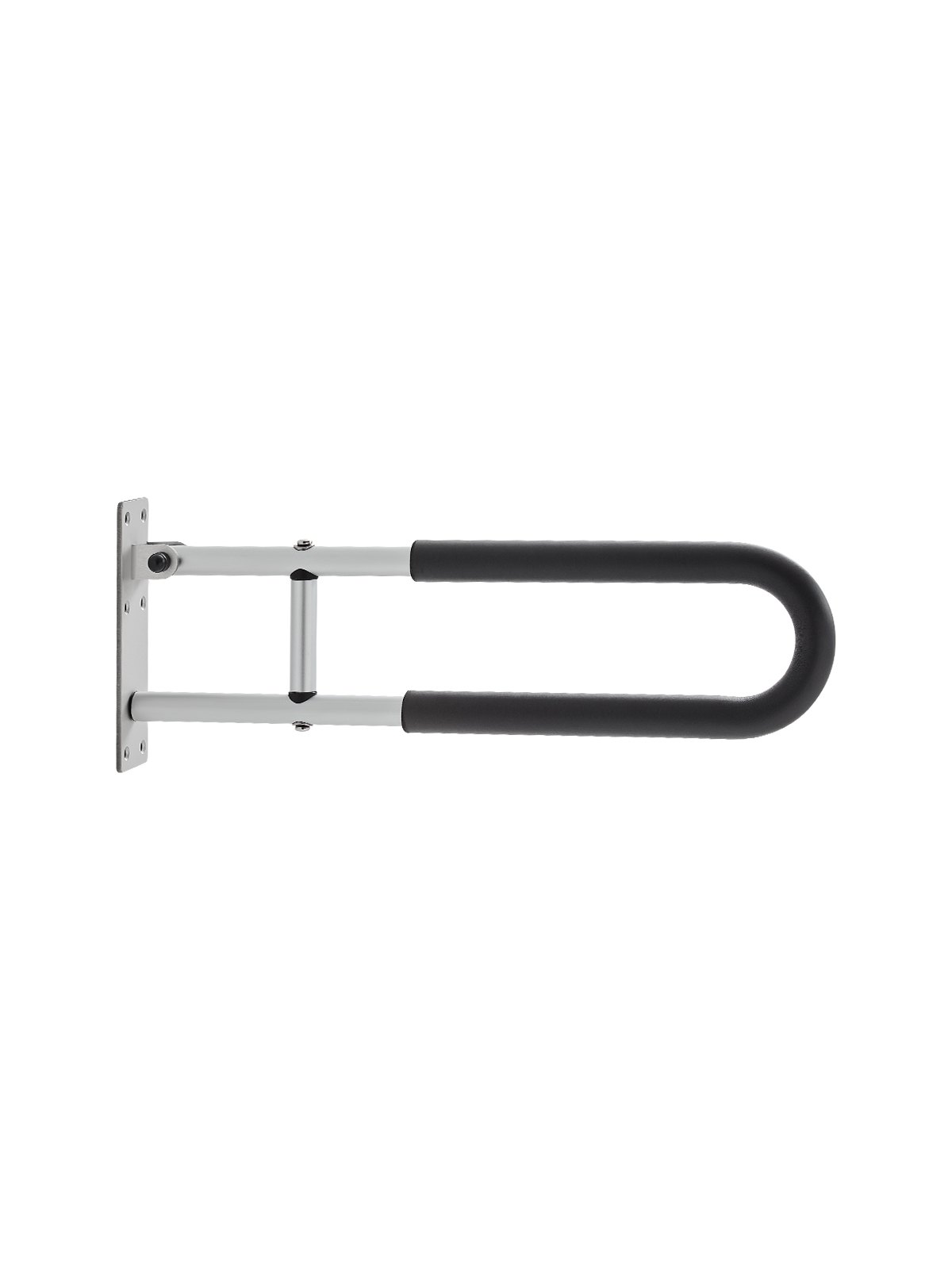 VEVOR Toilet Safety Rail, 23.8 Inch U-Shaped Handicap Grab Bar, Foldable Senior Safety Pole, Flip Up Toilet Grab Bar with Anti-Slip Support Handle, 300 Lb Load Capacity for Elderly, Disabled, Pregnant