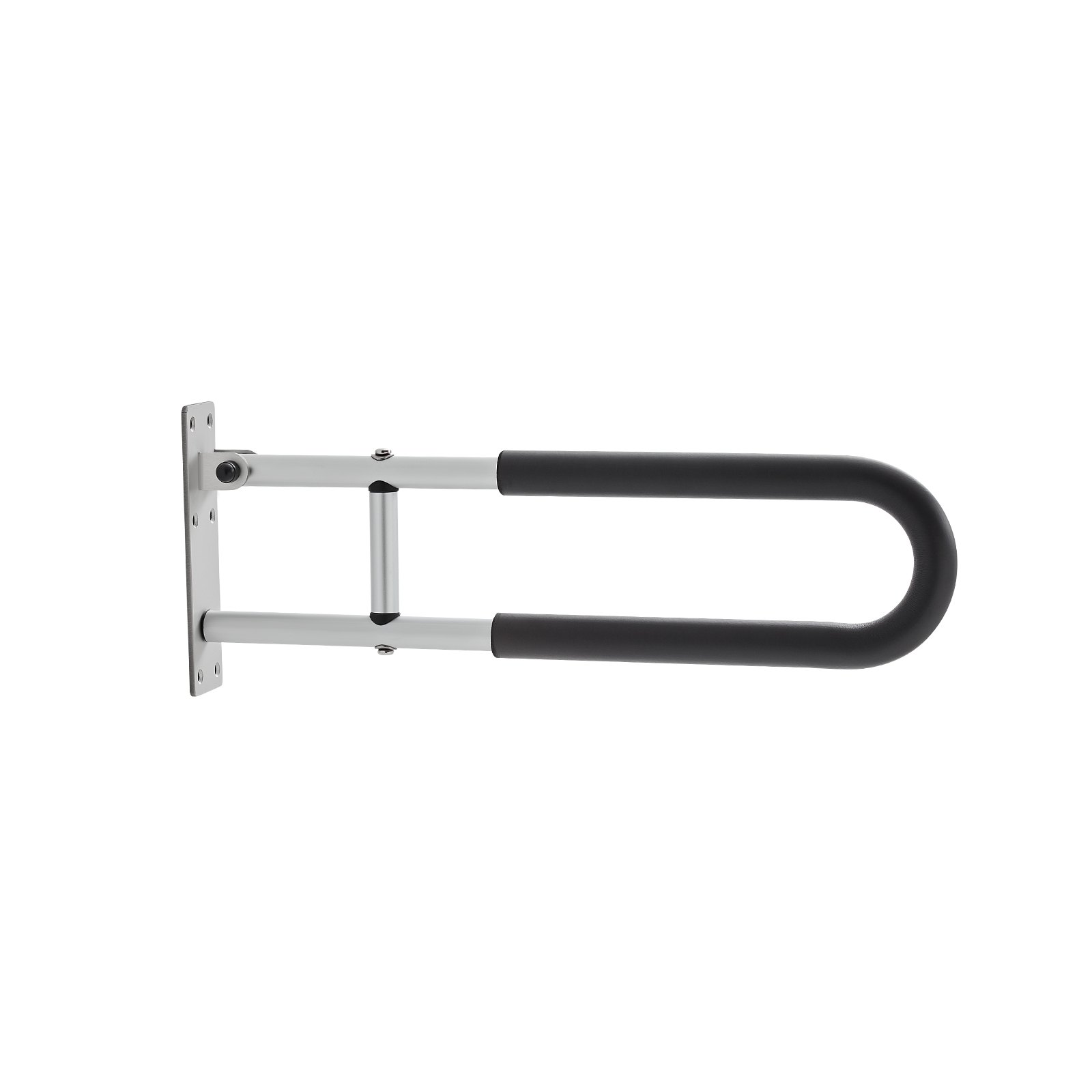 VEVOR Toilet Safety Rail, 23.8 Inch U-Shaped Handicap Grab Bar, Foldable Senior Safety Pole, Flip Up Toilet Grab Bar with Anti-Slip Support Handle, 300 Lb Load Capacity for Elderly, Disabled, Pregnant