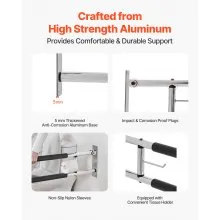 VEVOR Folding Toilet Safety Rail 30 In 300 Lbs Load Capacity with Paper Holder
