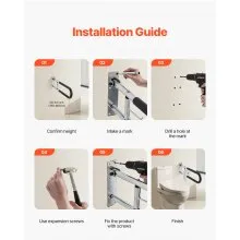 VEVOR Folding Toilet Safety Rail 30 In 300 Lbs Load Capacity with Paper Holder