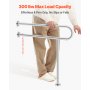 VEVOR Toilet Safety Rail, 31.5 Inch U-Shaped Handicap Grab Bar, 304 Stainless Steel Senior Safety Pole, Toilet Grab Bars with Anti-Slip Handle, 300 Lbs Load Capacity Security Handrail with Support Leg