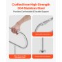 VEVOR Toilet Safety Rail, 31.5 Inch U-Shaped Handicap Grab Bar, 304 Stainless Steel Senior Safety Pole, Toilet Grab Bars with Anti-Slip Handle, 300 Lbs Load Capacity Security Handrail with Support Leg