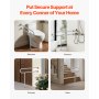 VEVOR Toilet Safety Rail, 31.5 Inch U-Shaped Handicap Grab Bar, 304 Stainless Steel Senior Safety Pole, Toilet Grab Bars with Anti-Slip Handle, 300 Lbs Load Capacity Security Handrail with Support Leg