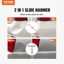 VEVOR 52 PCS Dent Removal Kit, Paintless Dent Repair Kit with 2-in-1 Slide Hammer with Stainless Steel Grooves, Short Puller Lines and Long Puller Lines, for Auto Dent Removal, Minor Dents, Door Ding