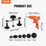 VEVOR 25 PCS Dent Repair Kit, Paintless Dent Removal Kit with Bridge Puller and Puller Tabs, Auto Body Dent Puller Kit with Hot Glue Gun, Glue Sticks for Vehicles, Refrigerators, Metal Surface Dents