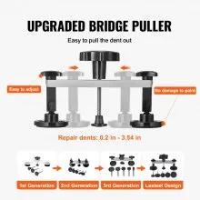 VEVOR 25 PCS Dent Repair Kit, Paintless Dent Removal Kit with Bridge Puller and Puller Tabs, Auto Body Dent Puller Kit with Hot Glue Gun, Glue Sticks for Vehicles, Refrigerators, Metal Surface Dents