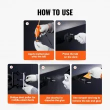VEVOR 25 PCS Dent Repair Kit, Paintless Dent Removal Kit with Bridge Puller and Puller Tabs, Auto Body Dent Puller Kit with Hot Glue Gun, Glue Sticks for Vehicles, Refrigerators, Metal Surface Dents