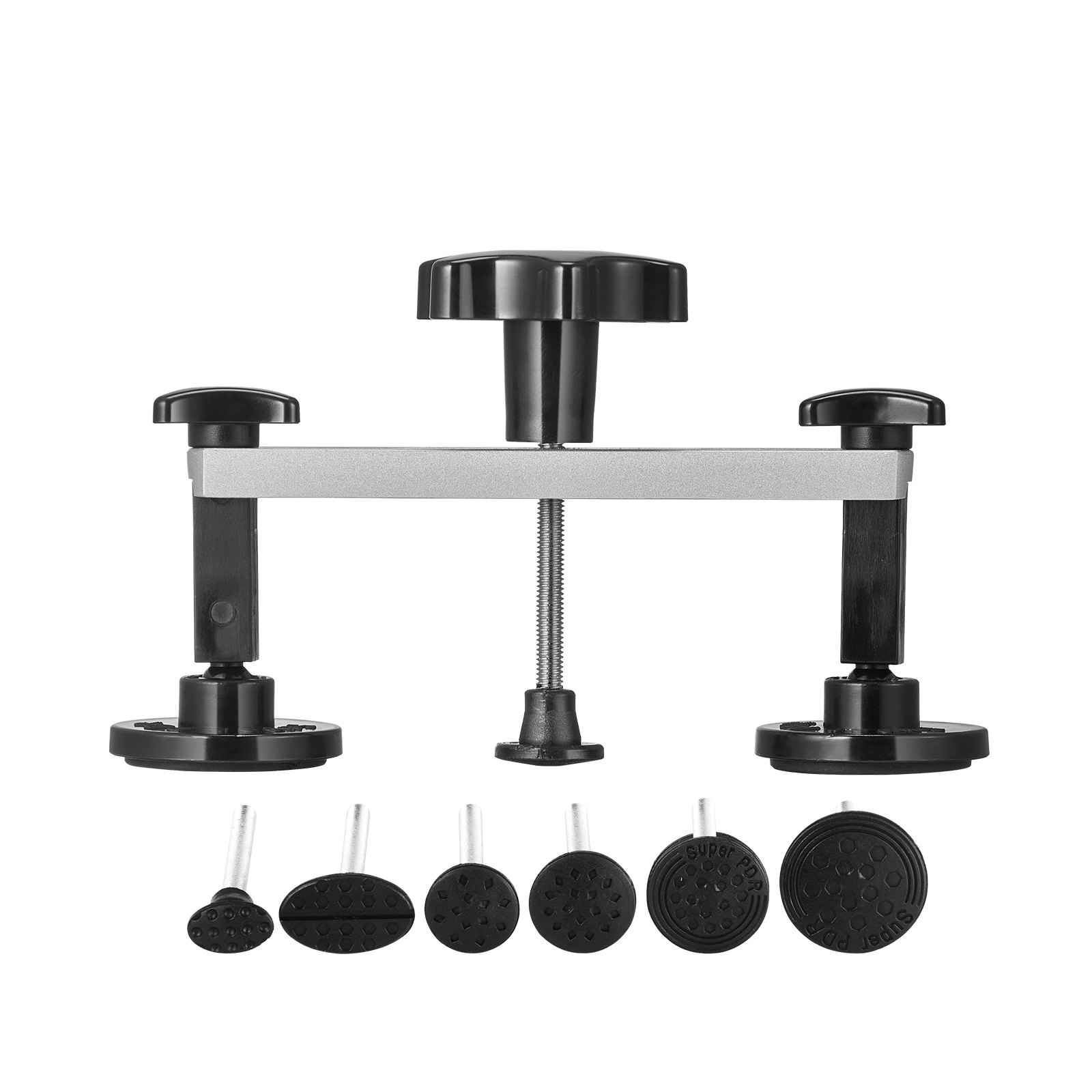 VEVOR 25 PCS Dent Repair Kit, Paintless Dent Removal Kit with Bridge Puller and Puller Tabs, Auto Body Dent Puller Kit with Hot Glue Gun, Glue Sticks for Vehicles, Refrigerators, Metal Surface Dents