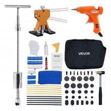 VEVOR Dent Puller Kit, 61 PCS Paintless Dent Removal Kit with Golden Lifter, Slide Hammer T-Bar, Glue Gun, Auto Body Hail Damage Repair Remover Tools for Car Refrigerator Large Small Door Ding Repair