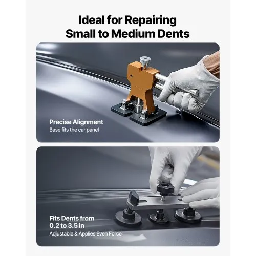 Kit Riparazione Ammaccature Senza Vernice Fly5D - Strumenti Tirabolli Per Carrozzeria, Incluso Golden Dent Lifter E Bridge Puller