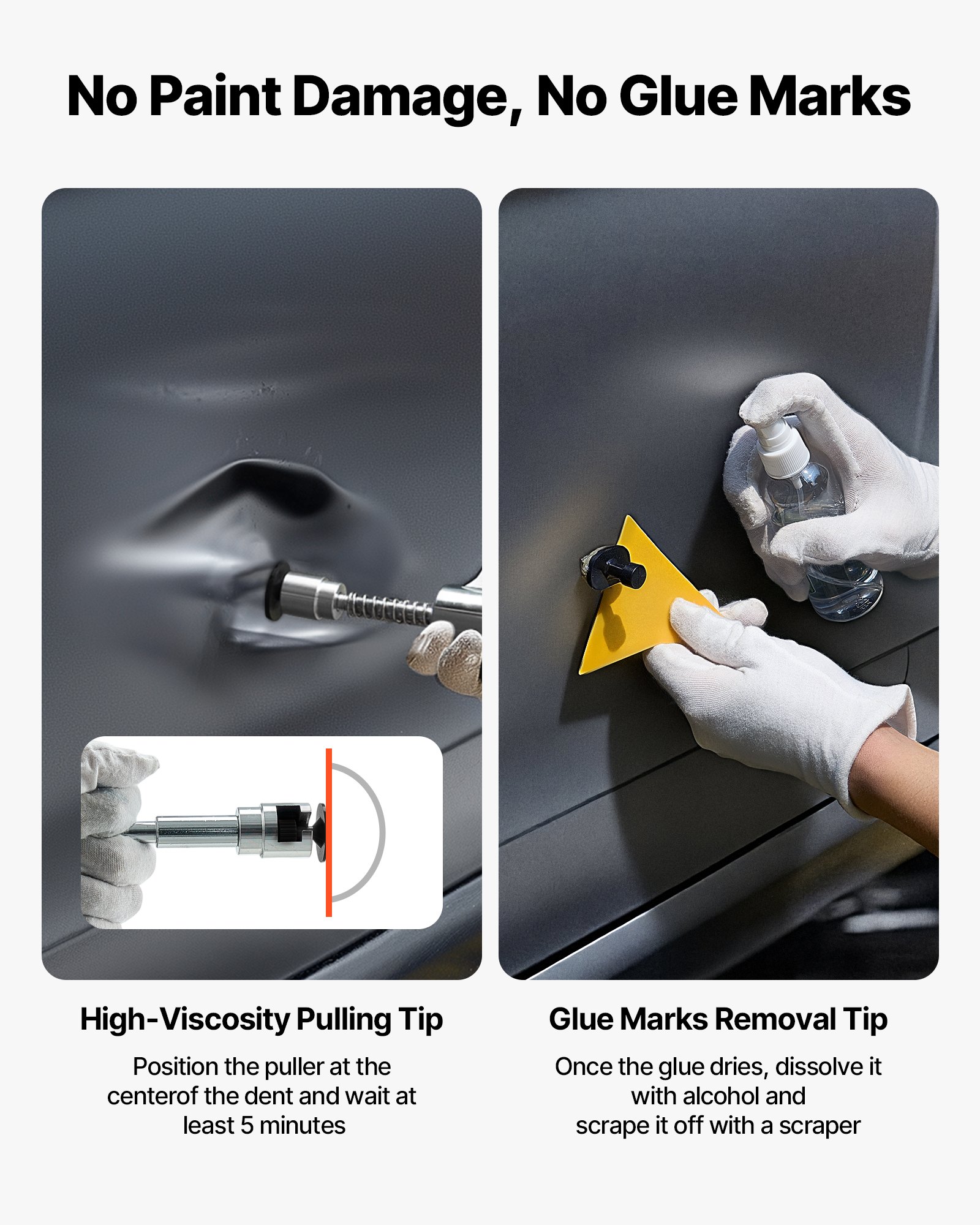 VEVOR Dent Puller Kit, 100 PCS Paintless Dent Removal Kit with Golden Lifter, Bridge Puller, Slide Hammer T-Bar, Glue Gun, Auto Body Hail Damage Remover Tools for Car Refrigerator Door Ding Repair