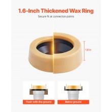 Extra Thick Toilet Wax Ring Kit with Brass Bolts Fits 3-Inch/4-Inch Drain Pipes