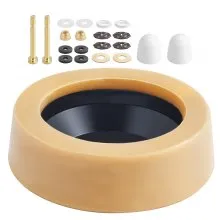Extra Thick Toilet Wax Ring Kit with Brass Bolts Fits 3-Inch/4-Inch Drain Pipes
