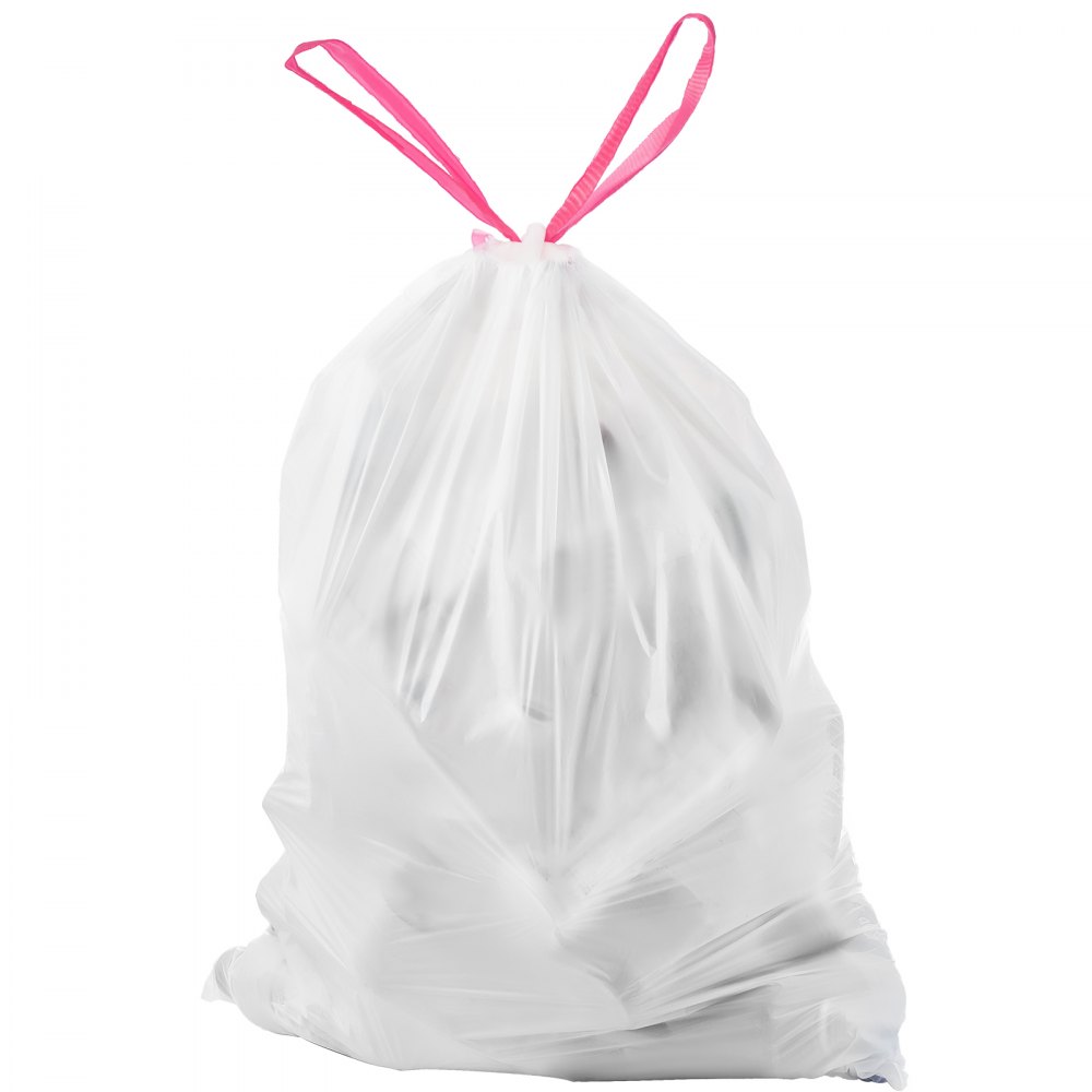 Bolsas de basura con cordón VEVOR, 13 galones, 110 unidades, para cocina, extra gruesas, con aroma fresco, reciclables, con cordón, para el hogar, la cocina, la oficina, la autocaravana y el camping (blancas)