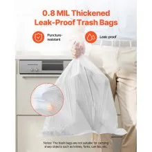 VEVOR Drawstring Trash Bags, 13 Gallon 110 Count Tall Kitchen Trash Bags, Extra Thick Fresh Scent Garbage Bag, Recyclable Bin Bag with Drawstrings, for Home Kitchen, Office, RV and Camping (White)