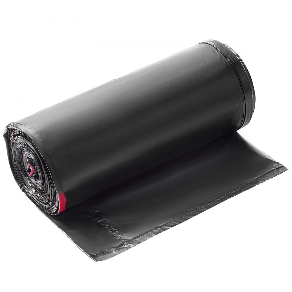 VEVOR Drawstring Trash Bags, 30 Gallon 50 Count Tall Kitchen Trash Bags, Extra Thick Tough and Durable Garbage Bag, Recyclable Bin Bag with Drawstrings, for Home Kitchen, Office, RV & Camping (Black)