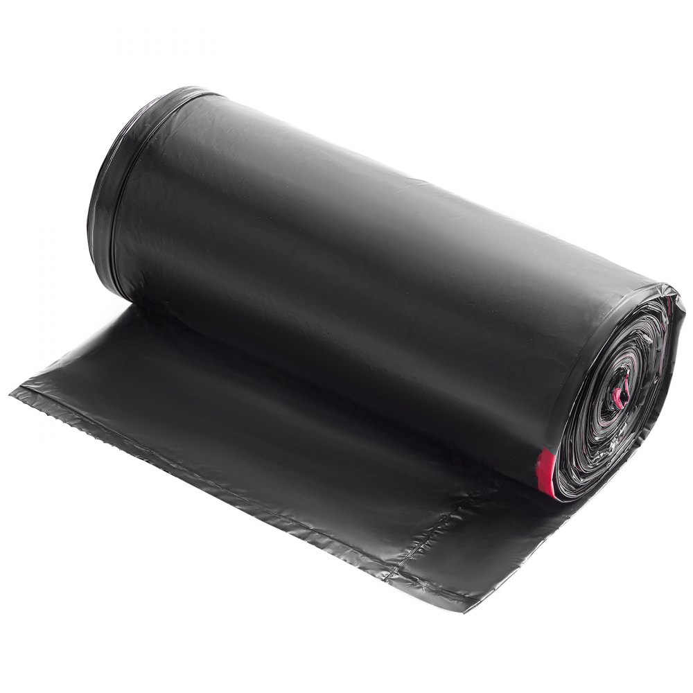 VEVOR Drawstring Trash Bags, 30 Gallon 50 Count Tall Kitchen Trash Bags, Extra Thick Tough and Durable Garbage Bag, Recyclable Bin Bag with Drawstrings, for Home Kitchen, Office, RV & Camping (Black)