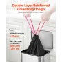 VEVOR Drawstring Trash Bags, 30 Gallon 50 Count Tall Kitchen Trash Bags, Extra Thick Tough and Durable Garbage Bag, Recyclable Bin Bag with Drawstrings, for Home Kitchen, Office, RV & Camping (Black)