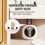 VEVOR electric mini-tank water heater with temperature pressure safety valve installation guide.