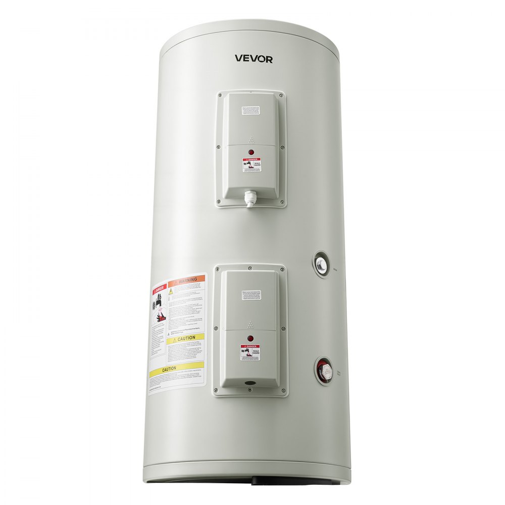 VEVOR 30 Gallon Electric Tank Water Heater, 5000W Point-of-Use Hot Water Heater with LED Display, Knob Control, Top Outlet, 240V with T&P Valve for Large Families, Small Commercial Spaces, Gray