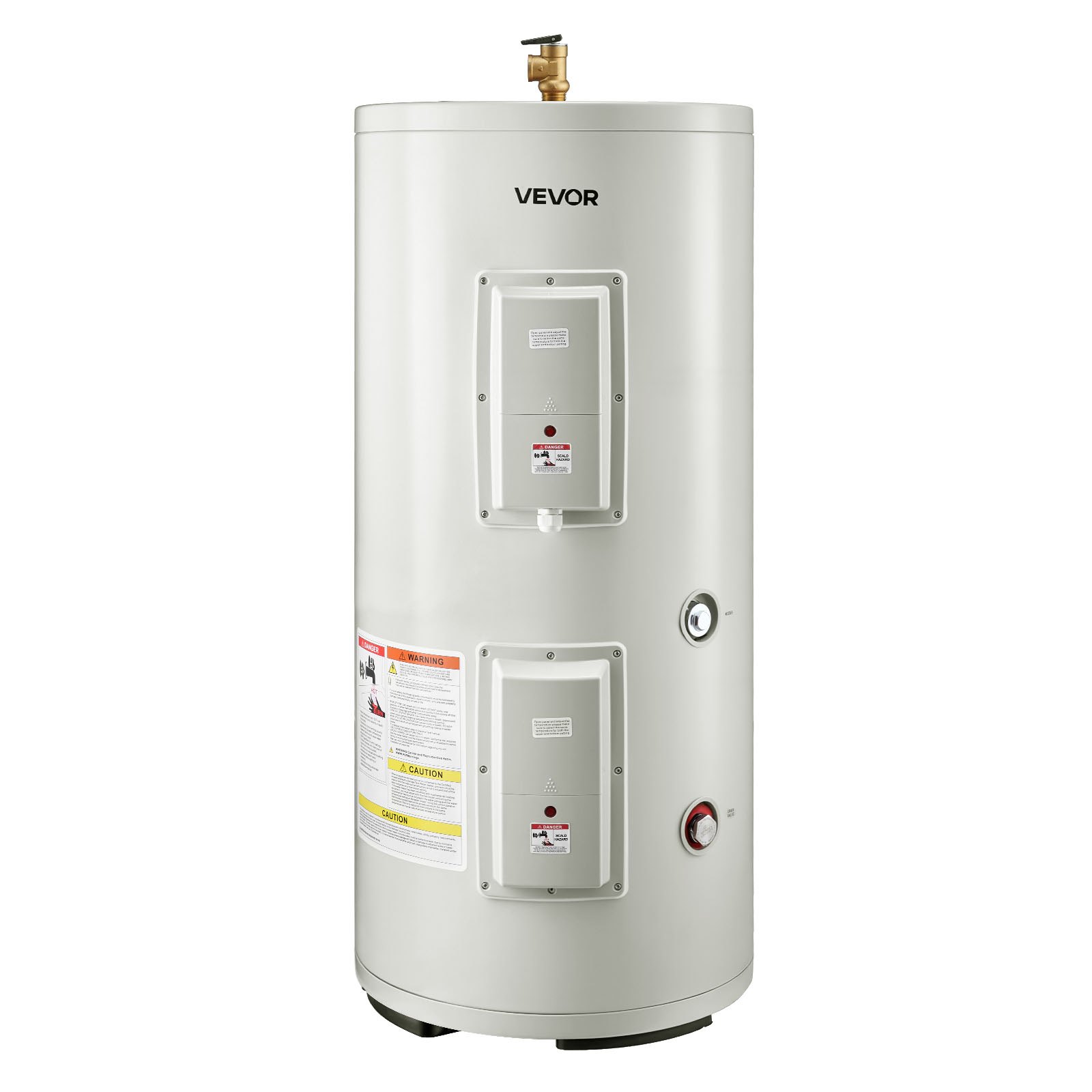 VEVOR 30 Gallon Electric Tank Water Heater, 5000W Point-of-Use Hot Water Heater with LED Display, Knob Control, Top Outlet, 240V with T&P Valve for Large Families, Small Commercial Spaces, Gray