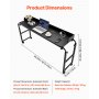 VEVOR Overbed Table Mobile Bed Side Desk 4 Wheels (2 with Brakes) & Power Socket