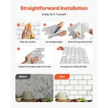 10Pcs Peel and Stick Backsplash 12x12x0.78 in Self-Adhesive Wall Tiles Tile-Look
