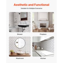 10Pcs Peel and Stick Backsplash 12x12x0.78 in Self-Adhesive Wall Tiles Tile-Look