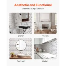 10Pcs Peel and Stick Backsplash 12x12x0.78 in Self-Adhesive Wall Tiles Tile-Look