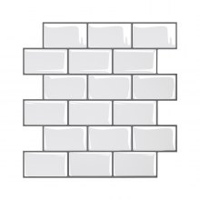 10Pcs Peel and Stick Backsplash 12x12x0.78 in Self-Adhesive Wall Tiles Tile-Look