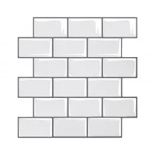10Pcs Peel and Stick Backsplash 12x12x0.78 in Self-Adhesive Wall Tiles Tile-Look